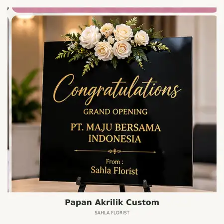 Papan Bunga Akrilik Gunung Putri